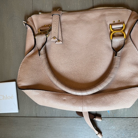 Chloe Medium Marcie Calfskin Blush Pink Leather Handbag Authentic Used - Picture 7 of 7